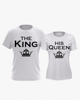 Парные футболки с принтом The King His Queen