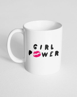 Чашка біла з принтом Girl power