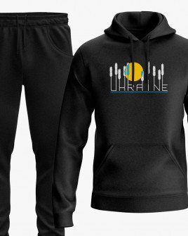 Костюм женский (худи, штаны) с принтом Украина V50
