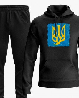 Костюм женский (худи, штаны) с принтом герб Украины V82